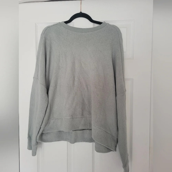 Shambhala Light Green Supersoft Fleece Crewneck Crop Sweatshirt - Picture 2 of 5